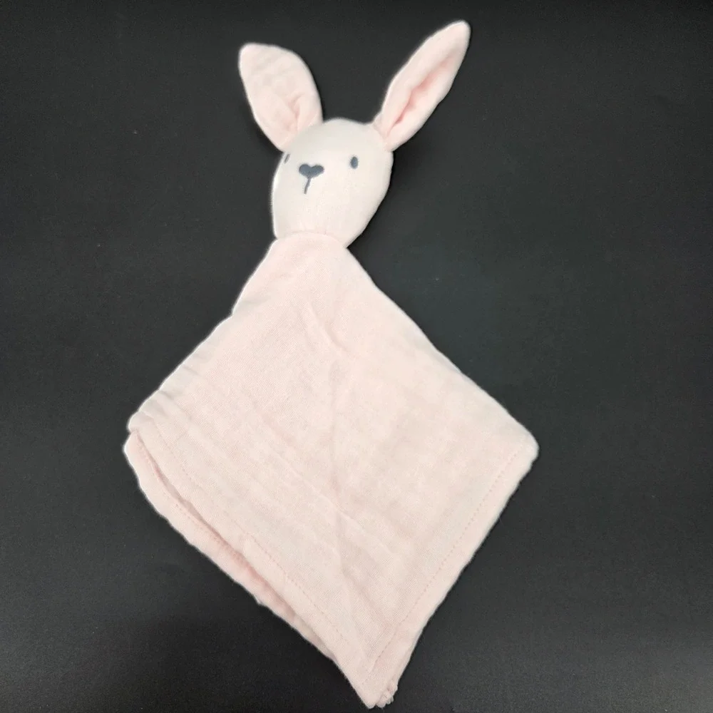 Cloud Island Pink Bunny Rabbit Muslin Security Blanket Lovey Infant Soft Toy